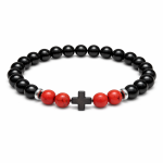 Pulsera Ónix - Hematita - Howlita Roja