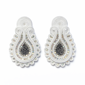 Maxi Aros Soutache Blancos Luminosos
