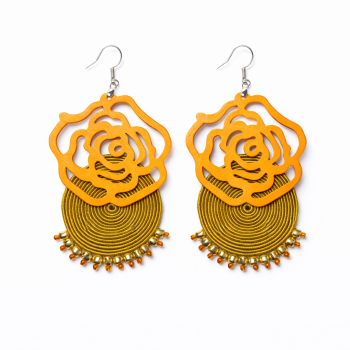 Aros Soutache Dorado y Naranja