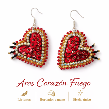 Aros Corazón Fuego