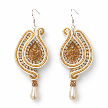 Aros Soutache Aura Dorada Plata 925