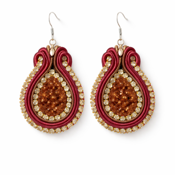 Aros Soutache Efecto Druzy Brillante – Plata 925