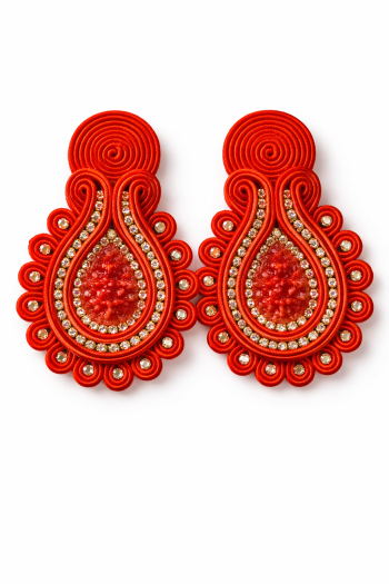 Aros Soutache Aura Fuego – Diseño Maxi Artesanal